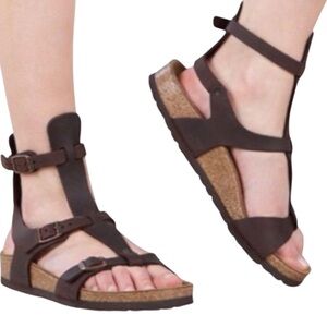 Birkenstock NEW IN BOX Gladiator Women Rich Brown Sandals Dark Brown Size 40